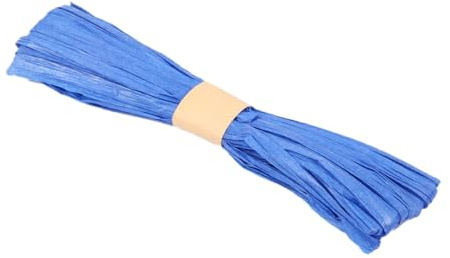 Anevous 1x 20 m Bast Raffia Bastband, Bast Band zum Basteln, Bindebast Dekoration für Sträuße und Floristen Arbeiten, Weben, Garten, Geschenkverpackung Dekoration,Blau