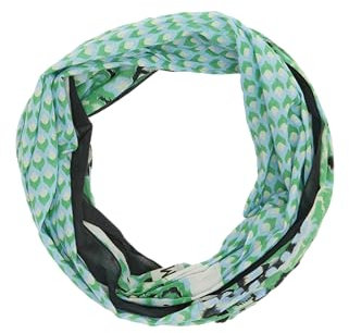 comma Feiner Loop-Schal aus Baumwolle mit Print smaragd ONESIZE
