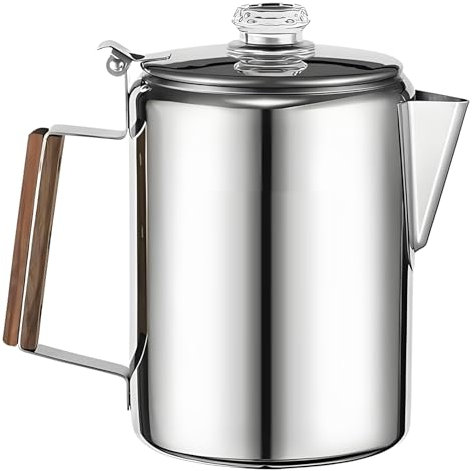 Automatisk böna-till- -kaffemaskin – kaffebryggare | perkolator i rostfritt stål, bärbar maskin med kompakt vintagedesign för sammankomster på läger och familj och vänner