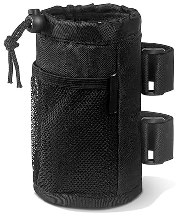 iwontalersy Soporte para Taza de Bicicleta con Bolsillos de Malla,Portabidon Bicicleta Sin Tornillos con Bolsillo de Malla,Adecuado para Bicicletas,Bicicletas de Montaña,Cochecitos,etc.
