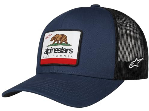 Alpinestars Cali Trucker Cap Basecap Baseballcap Truckercap Meshcap Damen/Herren - Snapback, mit Schirm, Schirm Herbst Sommer Frühjahr Winter Frühling-Sommer Herbst-Winter - One Size dunkelblau