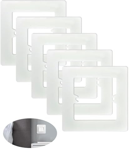 6Pcs Single Light Switch Surround Cover Plates, White Switch Socket Spacers & Finger Plates - Wall-Mounted Electrical Plug Socket Wall Covers for Protection Against Dirt, Fingerprints & Damage