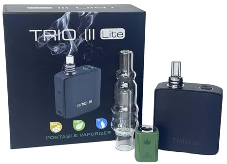 TRIO III Vaporizer for Dry Herbs & extracts | Conduction Mechanism | Replaceable SUS304 Chamber | 18350 Battery | Portable Size | Mini Water Bubbler