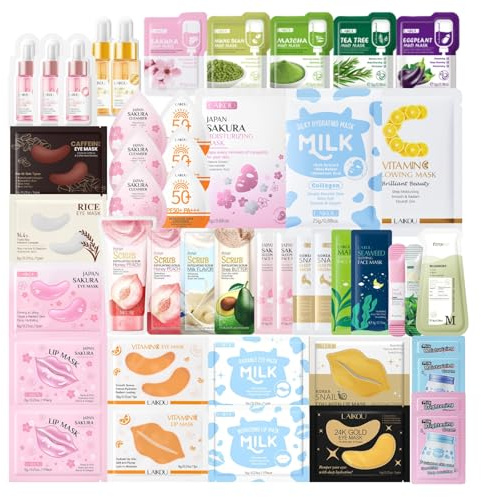 47PCS Pamper Gifts for Women - Face Masks Skincare Set - Teenage Girls Gifts for Skincare Set with with Face Mask,Serum,Cream,Lip Mask,Eye Patches - Birthday Gifts for Women Moisturising & Nourish