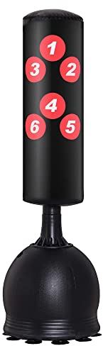HOMCOM Boxsack Stehend 165cm Erwachsene Freistehender Heavy Duty Standboxsack mit Saugnapf-Basis Boxpartner Boxing Trainer Geeignet für Profis und Anfänger Schwarz