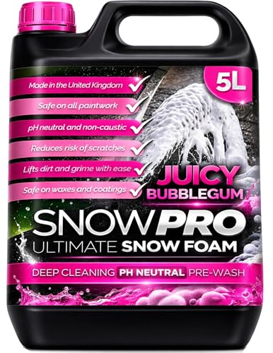 SnowPro Snow Foam Shampoo Car Wash 5L Soap pH Neutral Vehicle Cleaning Detailing Pre Wash Bubblegum Fragrance