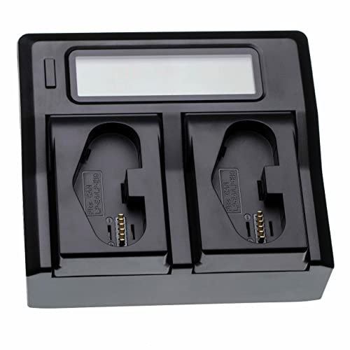 vhbw Dual Ladegerät kompatibel mit Canon LP-E19, LP-E4 Kamera Camcorder-Akku - Ladeschale mit Display
