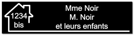 Mygoodprice - Placa para buzón, grabado de nombre y número, autoadhesiva y personalizable, de 10 x 2,5 cm, negra