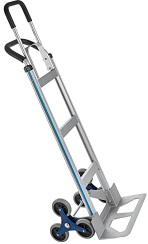 TOPDEEP 2 in 1 Aluminum Hand Truck 650 lb Capacity, Heavy Duty Stair Climbing Cart with 6 Wheels, Convertible Hand Truck and Dolly with Loop Handle