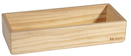 SIGEL BA400 magnetische Stifteschale, beige, 17,5 x 4 cm, Massivholz Pinie, für Whiteboards und Glasmagnettafeln