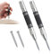 Automatischer Körner Metall, 2 Stück Automatik Körner, Center Punch mit 2 Ersatz-Stanzstempeln, für Holz, Glas, Stahlbleche, Metall