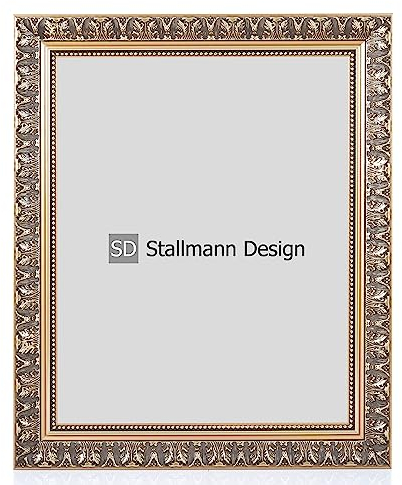 Stallmann Design Bilderrahmen Barockrahmen SWAN | 50x70 cm | Gold | Echtholz-Bilderrahmen antik | 80 andere Größen verfügbar | Fotorahmen aus Holz im Vintagestyle