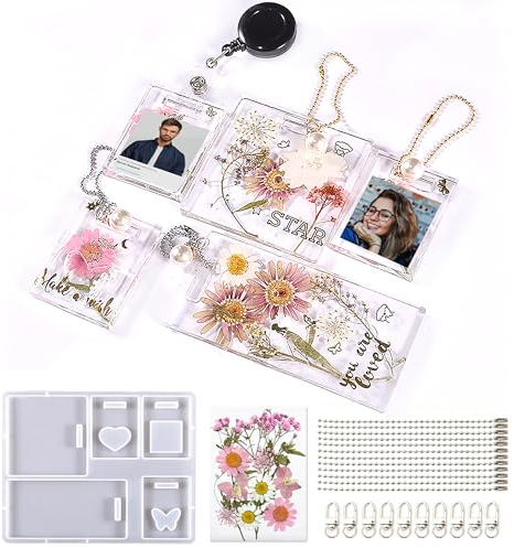 Nuyoach Epoxidharz Silikonform Schlüsselanhänger Harz Silikon Formen,22 Stück Epoxid Gießformen Resin Silikonformen,Silikonform Zum Anhänger DIY Kunstharz Gießen,Resin Art Handarbeiten Geschenke