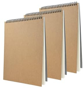 MININUSI 3 Stück Zeichenblock, A4 Zeichenpapier, Aquarell Skizzenblock, Zeichenbuch, Skizzenbücher, Zeichenheft, Sketch Papier, Skizzenbuch, Schule Spirale Notizbuch, Leeres Notizbuch für Künstler