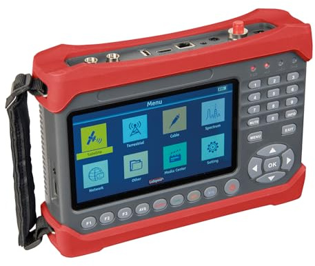 Labgear 50039PI Digital Signal Meter & Analyser – Professional Multiplatform DVB Meter for Satellite, Terrestrial & Cable TV Real-Time LCD Display, QPSK/8PSK/16APSK, HEVC H.265, USB Data Port
