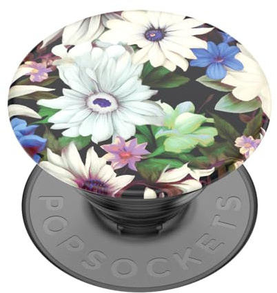 PopSockets telefongrepp med expanderande kickstand, självhäftande grepp - nattblommar | Säker bekväm hållning, anti-dropp, kickstand, växt, iPad, avtagbar, tryckare