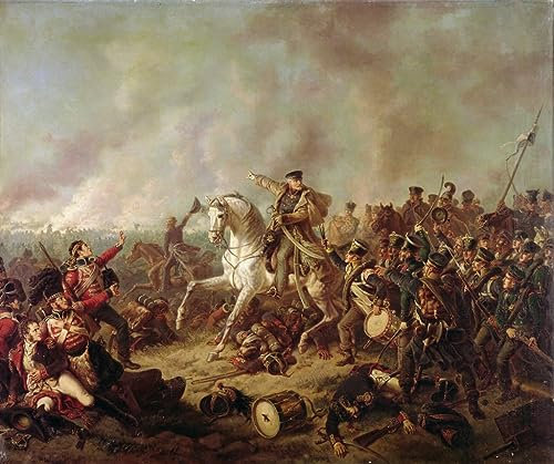 MNMSBFXQ Berühmtes Gemälde Leinwand Bilder Kunstdrucke Leinwand Plakat die Schlacht von Waterloo von Friedrich Kaiser Bilder Deko Kunstwerk für Wohnzimmer 60x90cm
