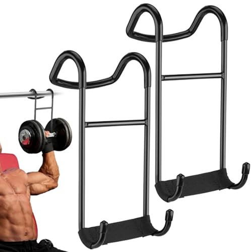 QSLKI 2PCS Hantelständer, 102Kg Tragfähigkeit, Modern Hantel-Spotter-Haken, Robuste Hantelhaken Für Hantelbankdrücken, Fitness, Gewichtheben, Hantel, Brust- Und Schultertraining Schwarz