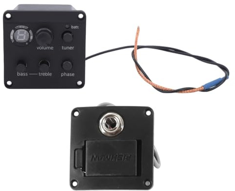 Orivin Juego de pastillas para guitarra acústica, preamplificadores, ecualizador de 3 bandas, Fishman ISYS, orificio integrado para guitarra electroacústica clásica, orificio de sonido folk.