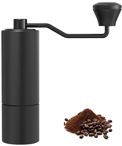 Greensen Kaffekvarn, Portabel Handhållen Kaffemala med 30 Justerbara Malningsinställningar, Dubbellager för Hem, Kontor, Camping – Rostfritt Stål Kvarnhjul