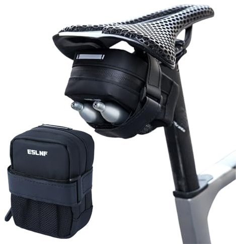 Galenecx Bolsa Sillin Bicicleta, Minimalista Multifuncional Portátil Bolsa de Sillín, Ligera Impermeable Duradera Mini Bolsas Sillin Bicicleta Carretera, Bolsas de Sillín de Ciclismo