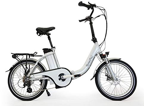 GermanXia Bicicletta elettrica pieghevole Mobilemaster Touring CH-15,6 7 G Shimano 20 pollici senza manopola del gas, eTurbo 250 Watt di azionamento HR, portata fino a 140 km secondo la StVZO