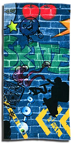 ESPiCO Strandlaken Graffiti Badetuch Skateboard Skater Fantasy Kids Kunst Sprayer 75 cm x 150 cm