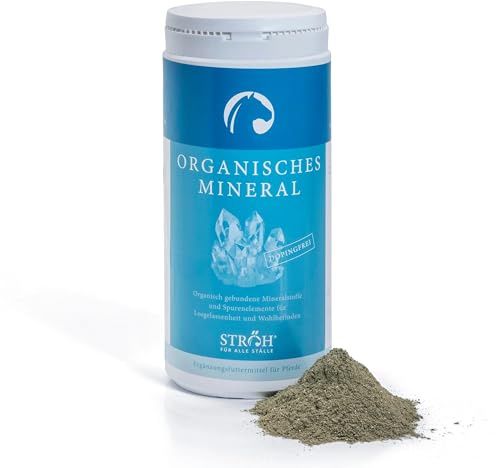 STRÖH Organisches Mineral für Pferde (800g) • Mineralstoffe & Spurenelemente für Pferde • Mineralfutter mit Calcium, Eisen, Kupfer, Kobalt, Mangan & Magnesium