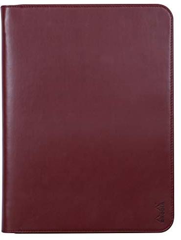 RHODIA 168123C – Carpeta portadocumentos Rhodiarama Lie de Vin para bloc de notas y cuadernos A4 o A4+ | Dimensiones cerradas: 25,5 x 34 cm – Funda para tablet – piel sintética