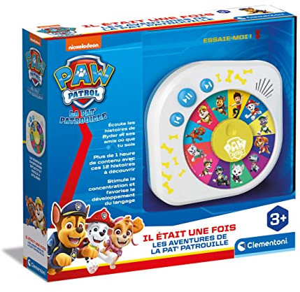 Clementoni - Il était Une Fois Les Aventures de la Pat' Patrouille - Conteur d'Histoire Intuitif 3 Ans + - 12 Histoires - Jeu Éducatif Imagination et Écoute - Idee Cadeau - Paw Patrol