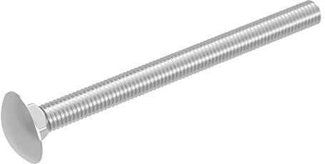 SECCARO Tornillo de bloqueo M8 x 100 mm, acero inoxidable V2A VA A2, DIN 603/ISO 8677, cabeza redonda plana con cuello cuadrado, rosca completa, 20 unidades
