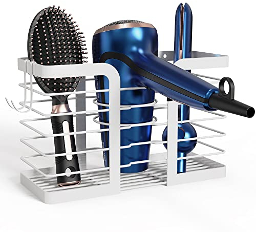 Kegii Haartrocknerhalter Ohne Bohren Wandhalterung Fön, Haartrocknerhalter Aufbewahrung Zubehör Haartrocknerhalter kleben Organizer Für Zuhause Badezimmer Wohnbereich, Haartrockner Lagerung (Weiß)