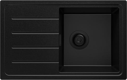 PRIMAGRAN Fregadero Cocina Todo Negro - Copenhague Easy, 70x44cm