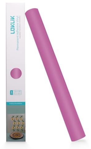 LOKLIK Fuchsia permanent vinyl rulle matt självhäftande värmeöverföring värmeöverföring tyger 1 st 30,5 x 180 cm