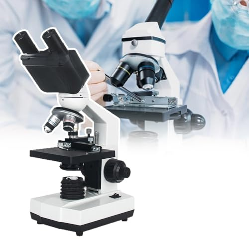 Microscopio Binocular, Microscopio Educativo Biológico, Lente Objetivo Acromático 185: 4X, 10x, 40x, Fuente De Luz LED, Ocular Gran Angular 16x, Plataforma Metálica,A