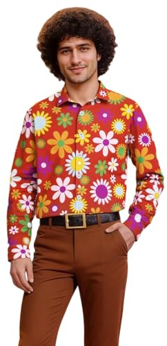 Générique Mode festive - Chemise années 70, chemise pour homme, style disco, costumes de carnaval