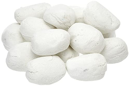 The Stove Wizard White Ceramic Replacement Pebbles, 20 Pieces for Gas, Electric, LPG and Bio Ethanol Fires, 60mm x 40mm x 40mm approximate