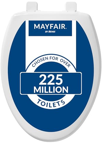 Mayfair Caswell Modern Slow Close Toilet Seat, Durable Plastic, Elongated, White