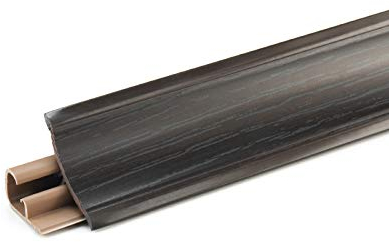 DQ-PP Profilé d'angle de 2,5 m - Wengé - 23 x 23 mm - PVC - Vis incluses - Baguette de finition pour plan de travail de cuisine - Baguette de finition murale - Plinthe de table