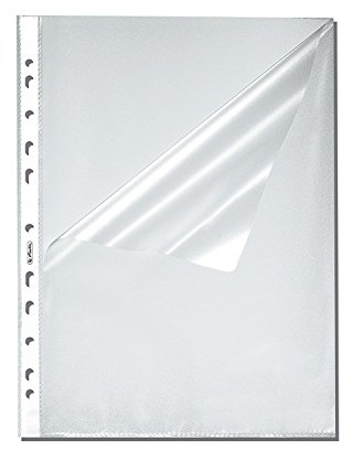 Herlitz 10840098 Prospekthülle A4 genarbt, 1000er Packung, oben und seitlich offen