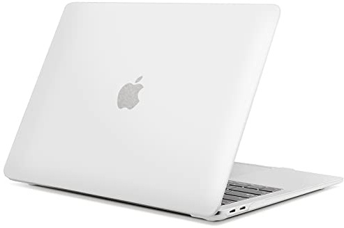 TECOOL Hülle Kompatibel mit MacBook Air M1 A2337 und MacBook Air 13 Zoll Retina 2020 2019 2018 A2179 A1932, Ultradünne Schutzhülle Hartschale Case, Halbtransparentes Frostweiß