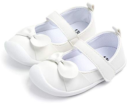 LACOFIA Ballerine bébé Fille Chaussure antidérapants Premier Pas pour bébés Blanc 23
