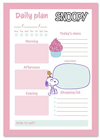 Grupo Erik Tagesplaner A5 - Terminplaner Snoopy Golds Dreams - Kalender Planer - Tischkalender Ohne Datum