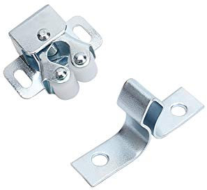 JIHUOO 12 Pièces Fermetures de Porte Ferme-Portes Loqueteaux de Porte Fermoirs de Porte Fermeture à Double Galet pour Porte Argent