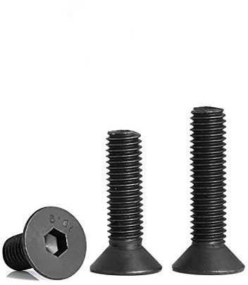 Tornillos avellanados para máquina, 20 unidades, tornillo hexagonal de cabeza plana, tornillo Allen M3 x 6 mm