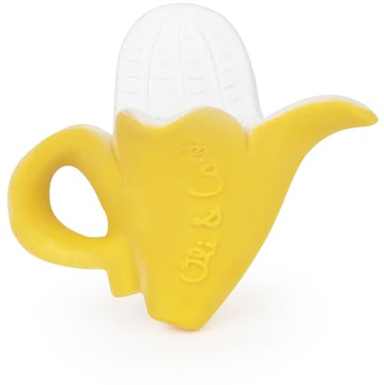 Oli & Carol - Mini Mordedor Bebé de Caucho Natural - Regalo para bebé 0 3 6 meses, 1 año - Anita the Bananita