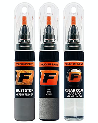 FIRANTO stylo peinture de voiture pour BMW C4W Skyscraper Grau réparation couleur voiture 3 en 1, rayures stylo retouche peinture 15ml avec pinceau, apprêt, laque