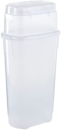 Rubbermaid Wrap N' Craft Plastic Wrapping Paper Organizer Storage Container with Top Ornament Storage Compartment for 20 Standard 30 Inch Rolls, Clear