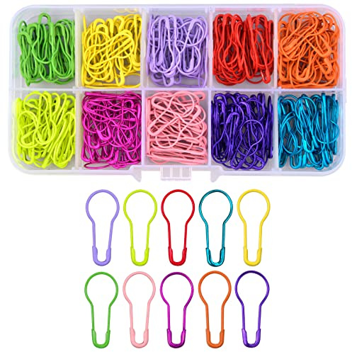 Jinlaili 300PCS Poire Goupilles De Sécurité, Épingles Ampoules, à Nourrice en Métal avec Boîte Rangement, Gourde Épingles, Marquage pour l'Artisanat Vêtements et Bricolage 12-30LIN00