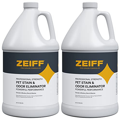 Zeiff Pet Stain and Odor Remover - Pet Odor Eliminator for Home and Professional Use - Carpet Stain Remover - Pet Urine Enzyme Cleaner for Dog and Cat Pee, Feces, and Fluids - 1 Gallon, 2 Pack